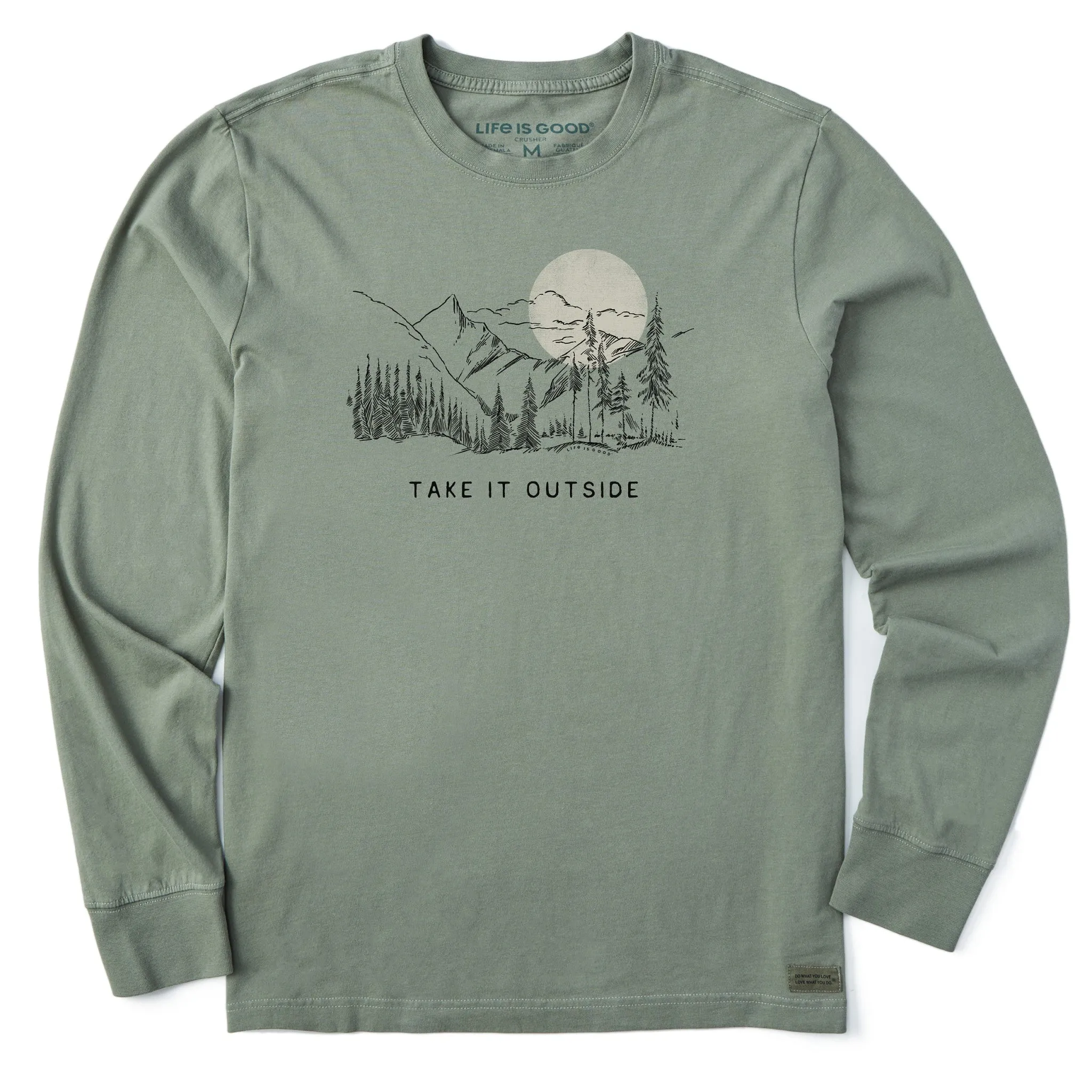 Men's Take it Outside Sketch Mountain Long Sleeve Crusher Tee Life is Good