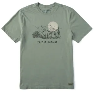 Men's Take it Outside Sketch Mountain Short Sleeve Crusher Tee Life is Good