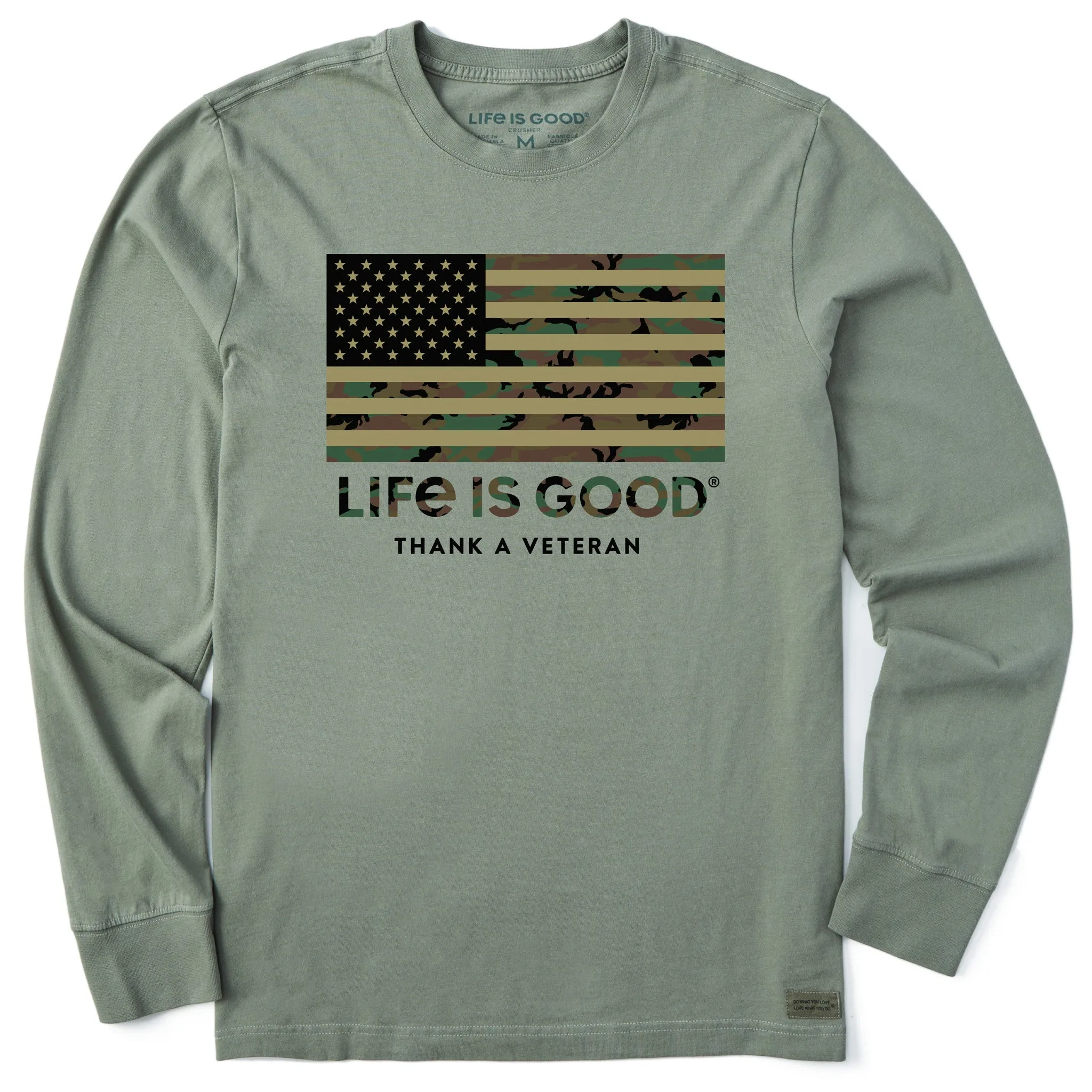 Men's Thank a Veteran Long Sleeve Crusher Tee Life is Good