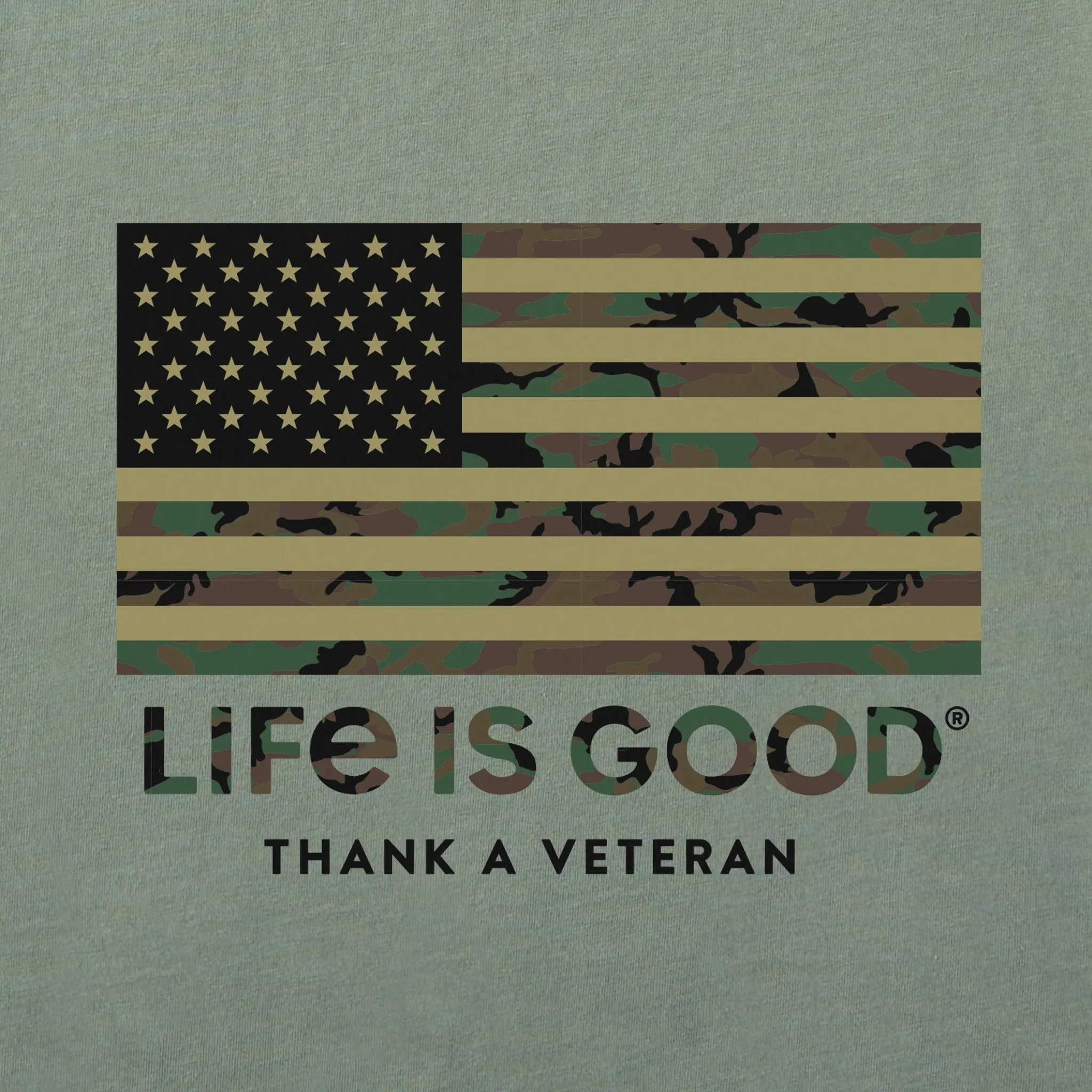 Men's Thank a Veteran Long Sleeve Crusher Tee Life is Good