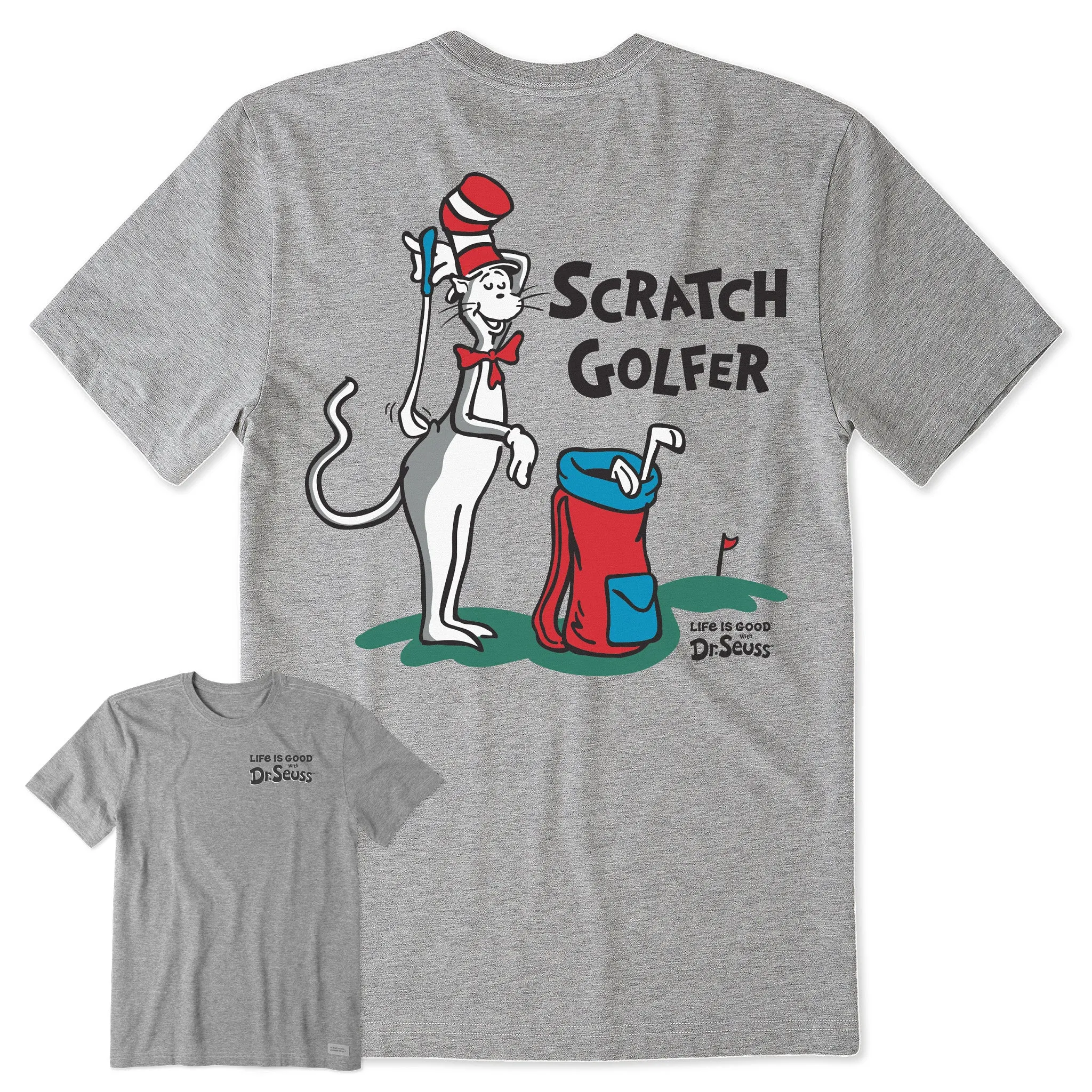 Men's The Cat Scratch Golfer Short Sleeve Crusher Tee Life is Good