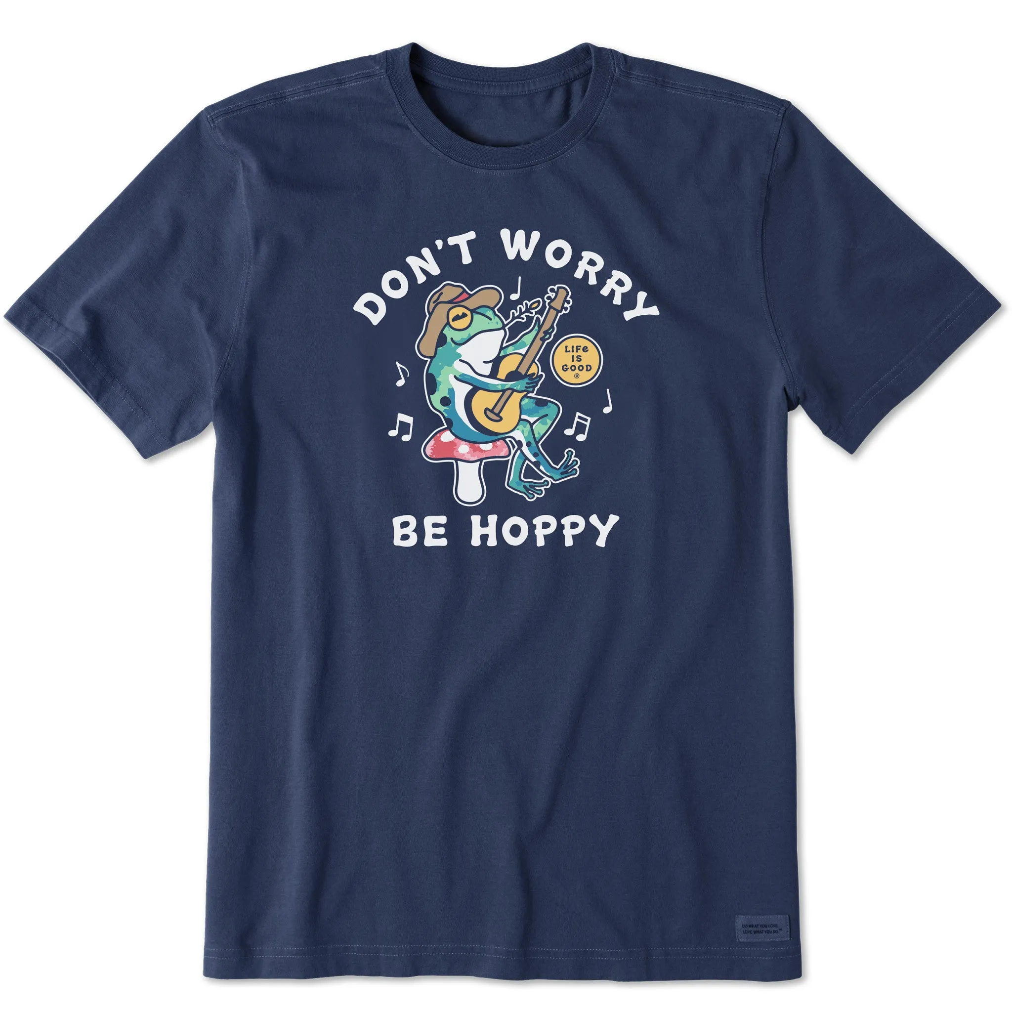 Men's Tie Dye Don't Worry Be Hoppy Frog Short Sleeve Tee Life is Good