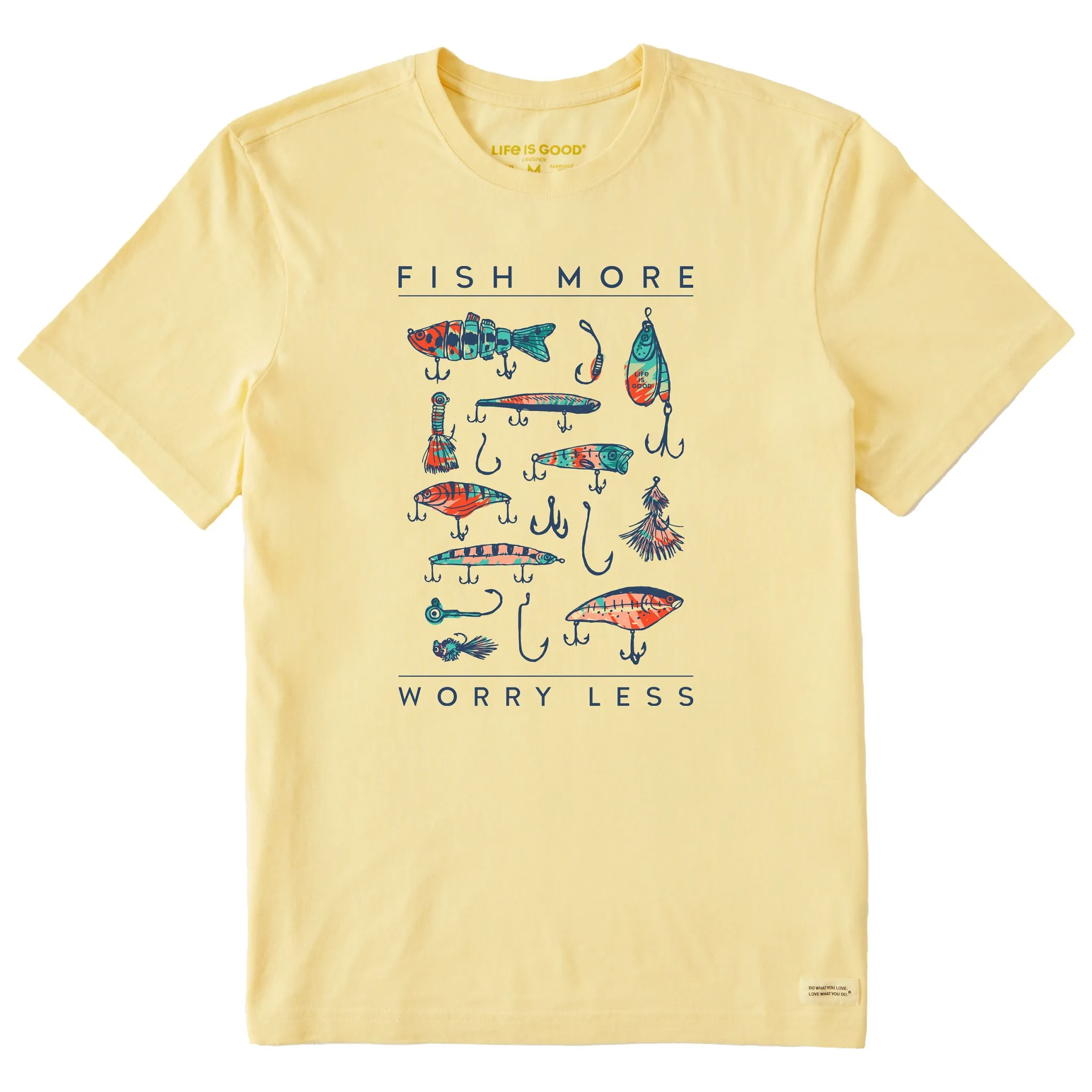 Men's Tie Dye Fish More Worry Less Short Sleeve Tee Life is Good