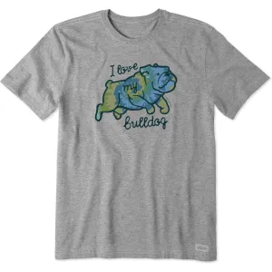 Men's Tie Dye I Love My Bulldog Short Sleeve Tee Life is Good