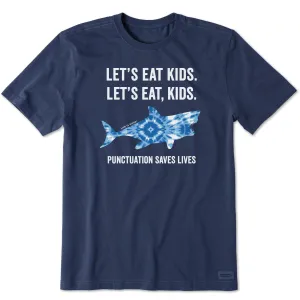 Men's Tie Dye Lets Eat Kids Shark Short Sleeve Tee Life is Good