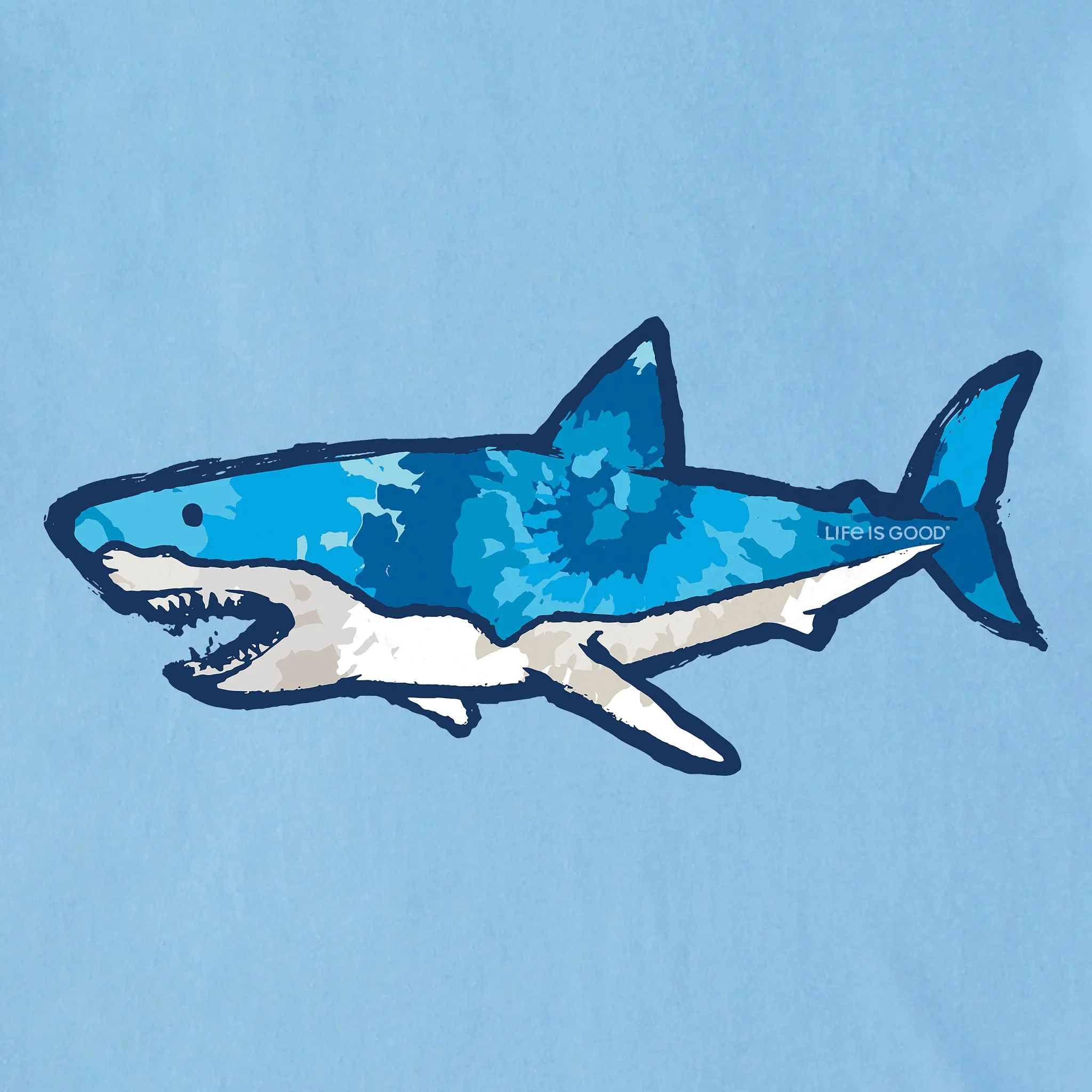 Men's Tie Dye Sharkscape Short Sleeve Tee Life is Good