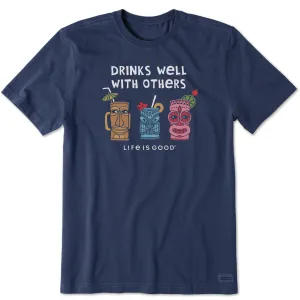 Men's Tiki Drinks Well Short Sleeve Tee Life is Good