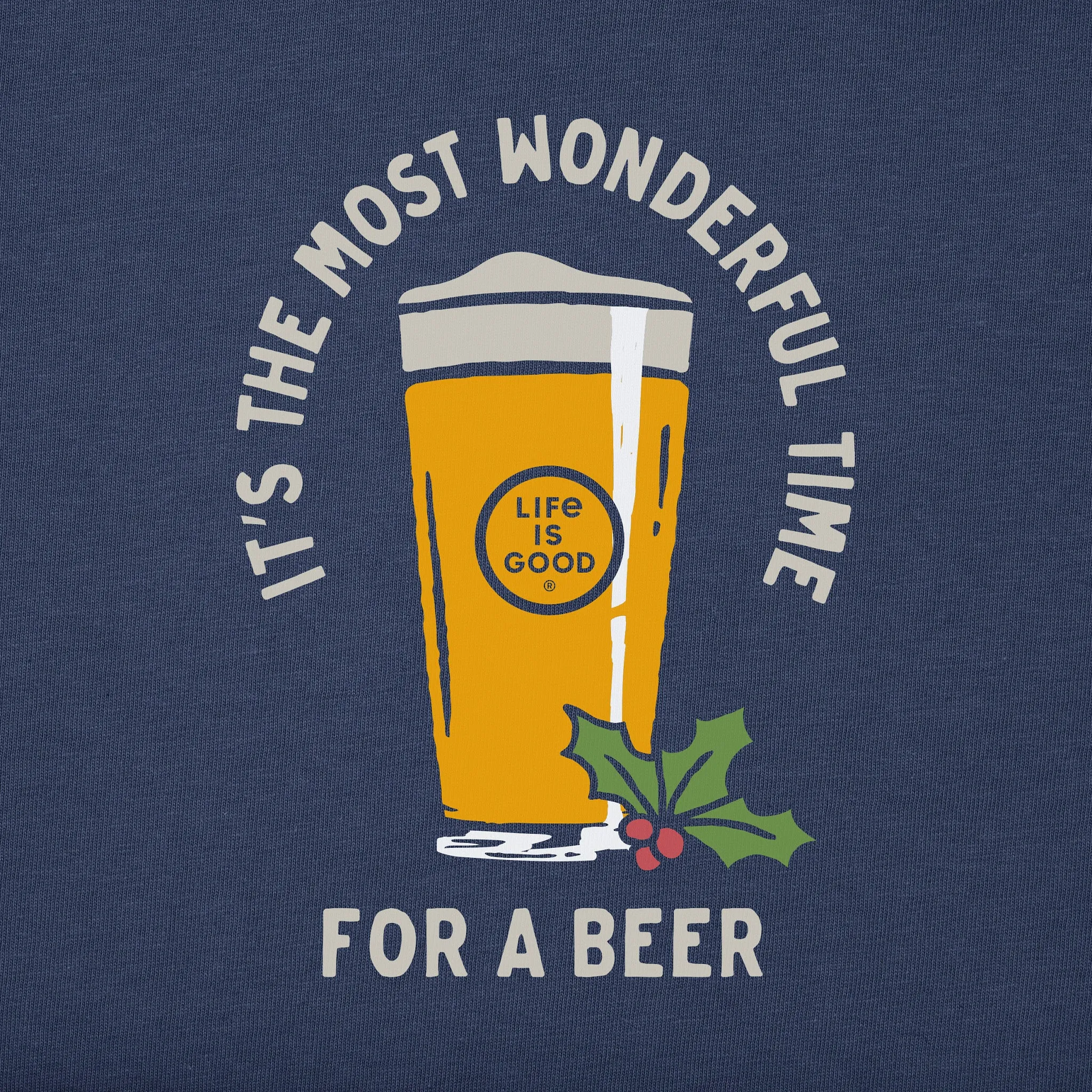 Men's Time for a Beer Long Sleeve Crusher Tee Life is Good