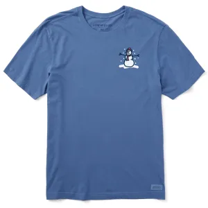 Men's Tiny Little Snowman Short Sleeve Crusher Tee Life is Good