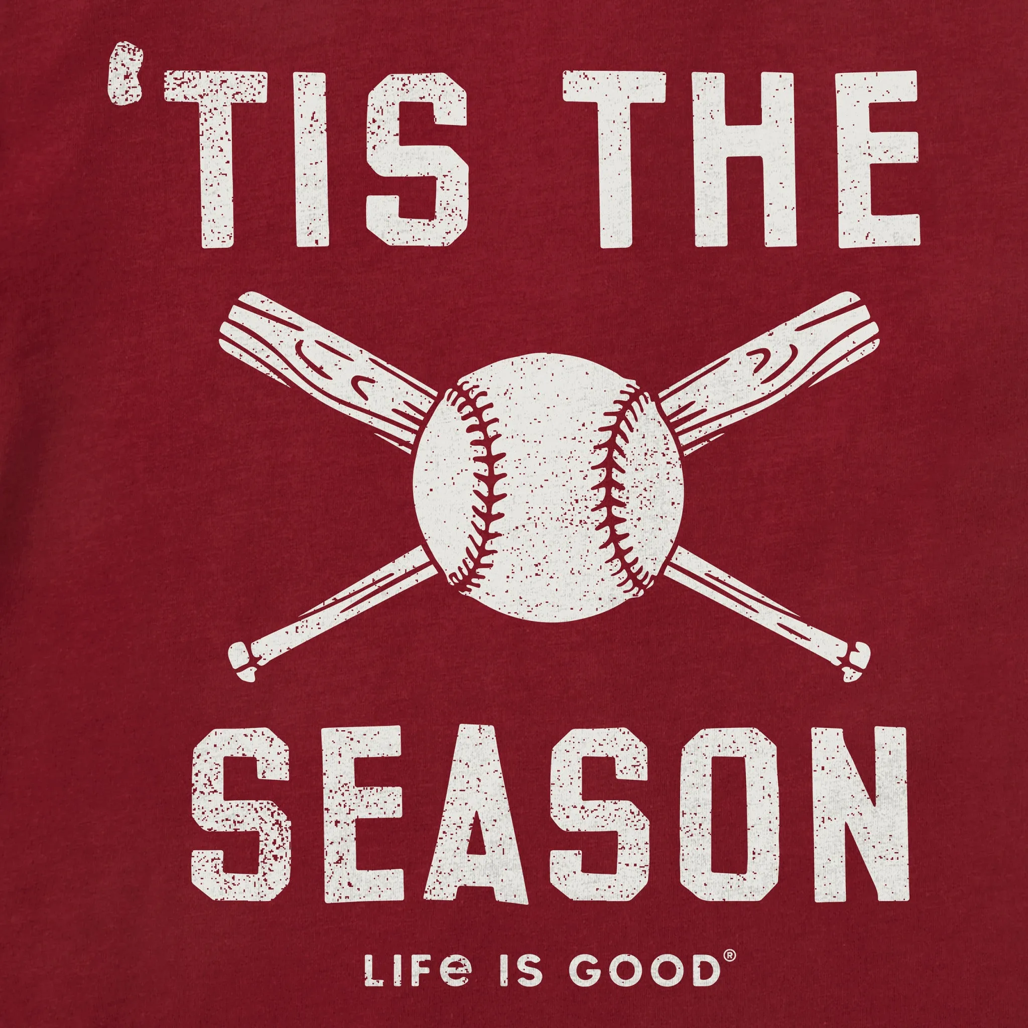 Men's 'Tis the Season Baseball Bats Short Sleeve Crusher Tee LIFE IS GOOD