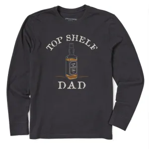 Men's Top Shelf Dad Whiskey Bottle Long Sleeve Crusher Tee Life is Good