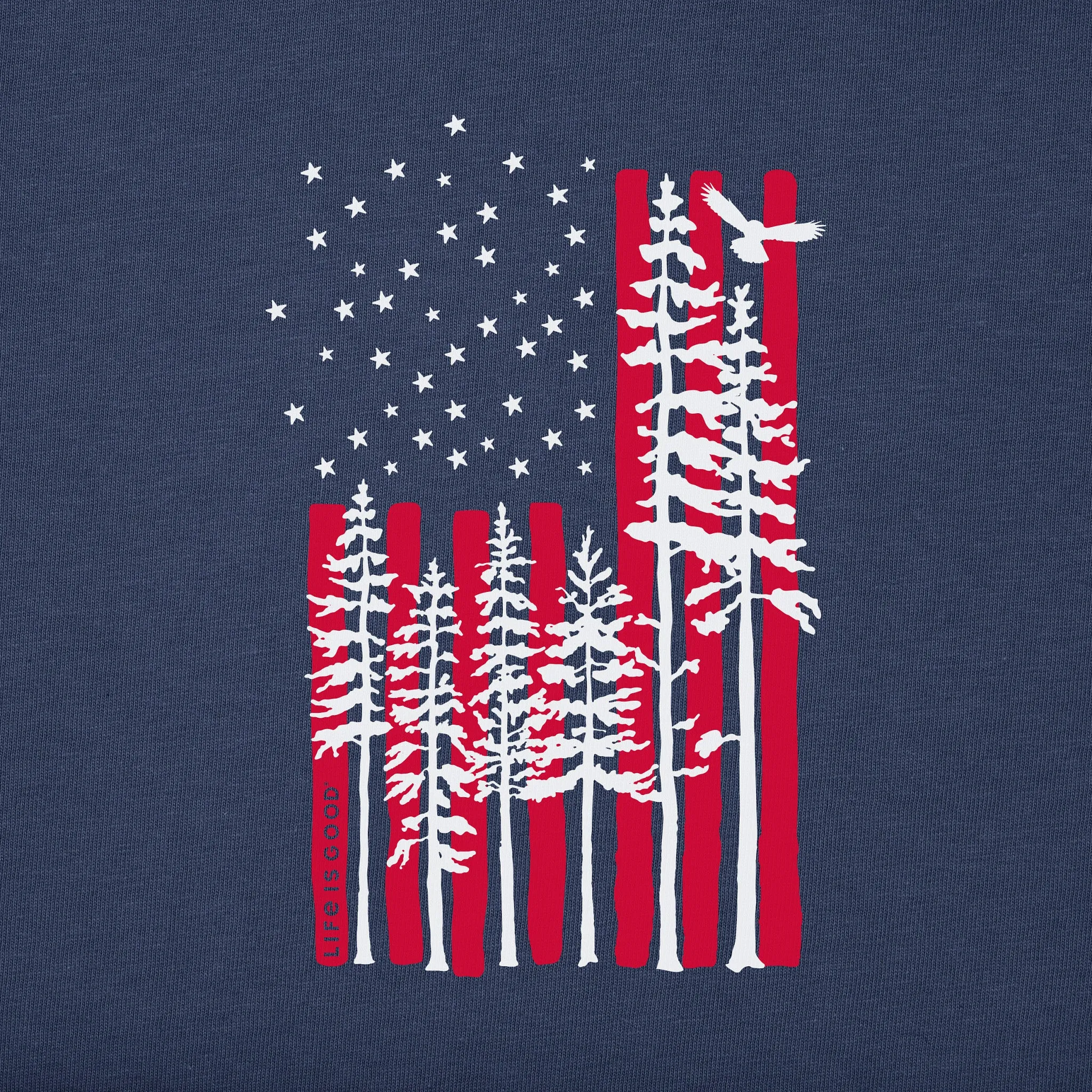 Men's Tree Tall Flag Short Sleeve Tee Life is Good
