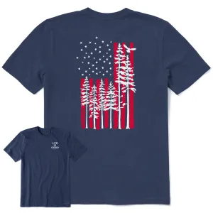 Men's Tree Tall Flag Short Sleeve Tee Life is Good