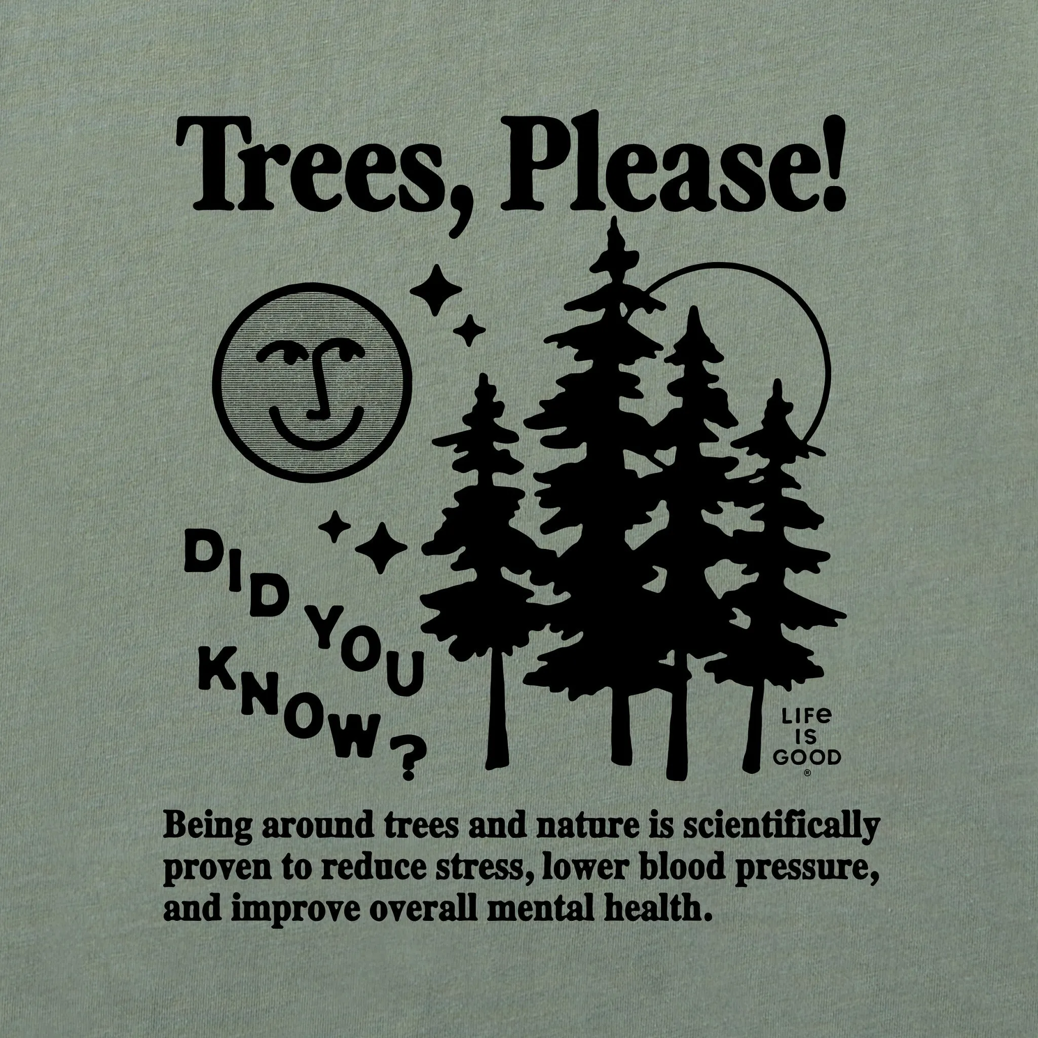 Men's Trees, Please! Long Sleeve Crusher Tee Life is Good
