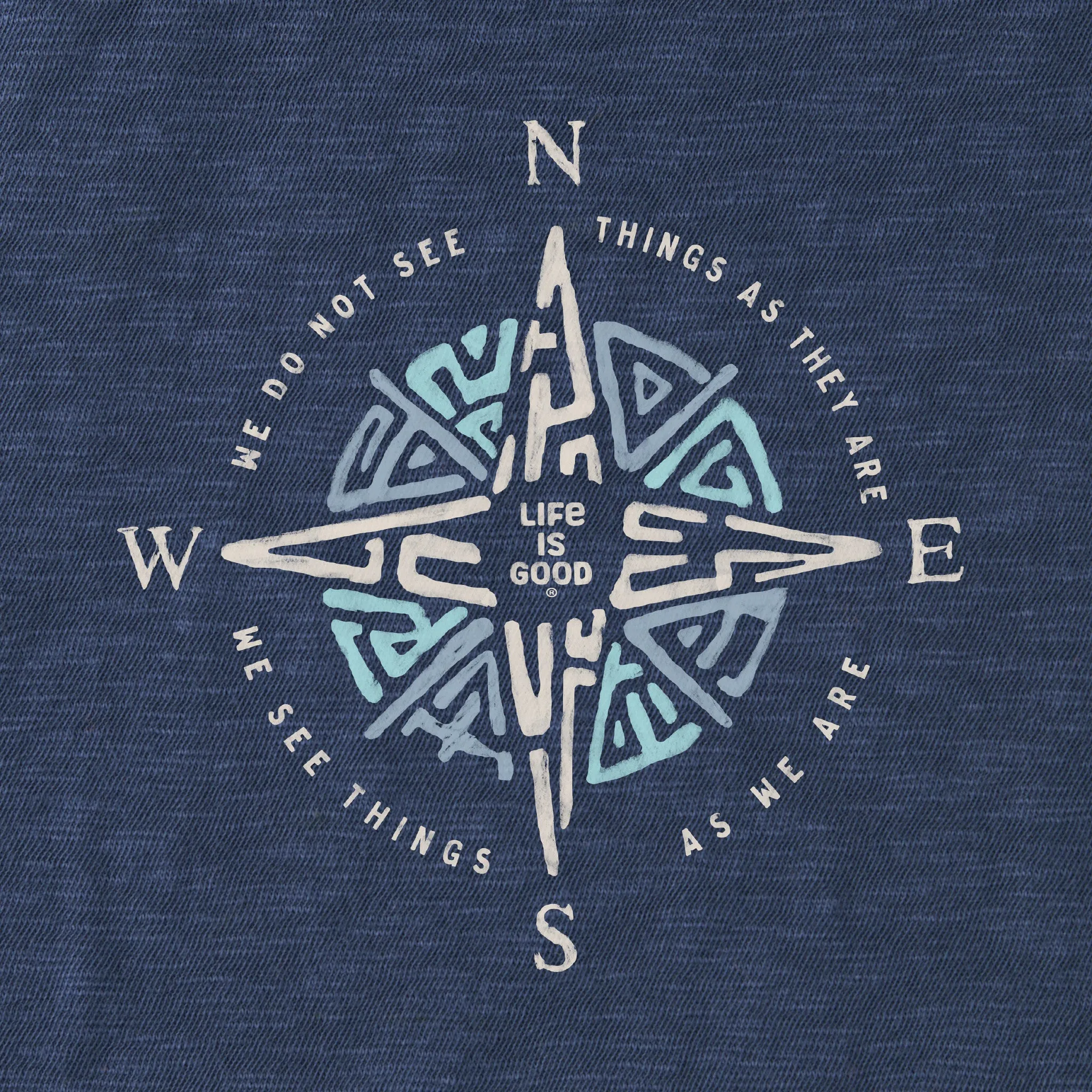 Men's Tribal Compass Textured Slub Hoodie Life is Good