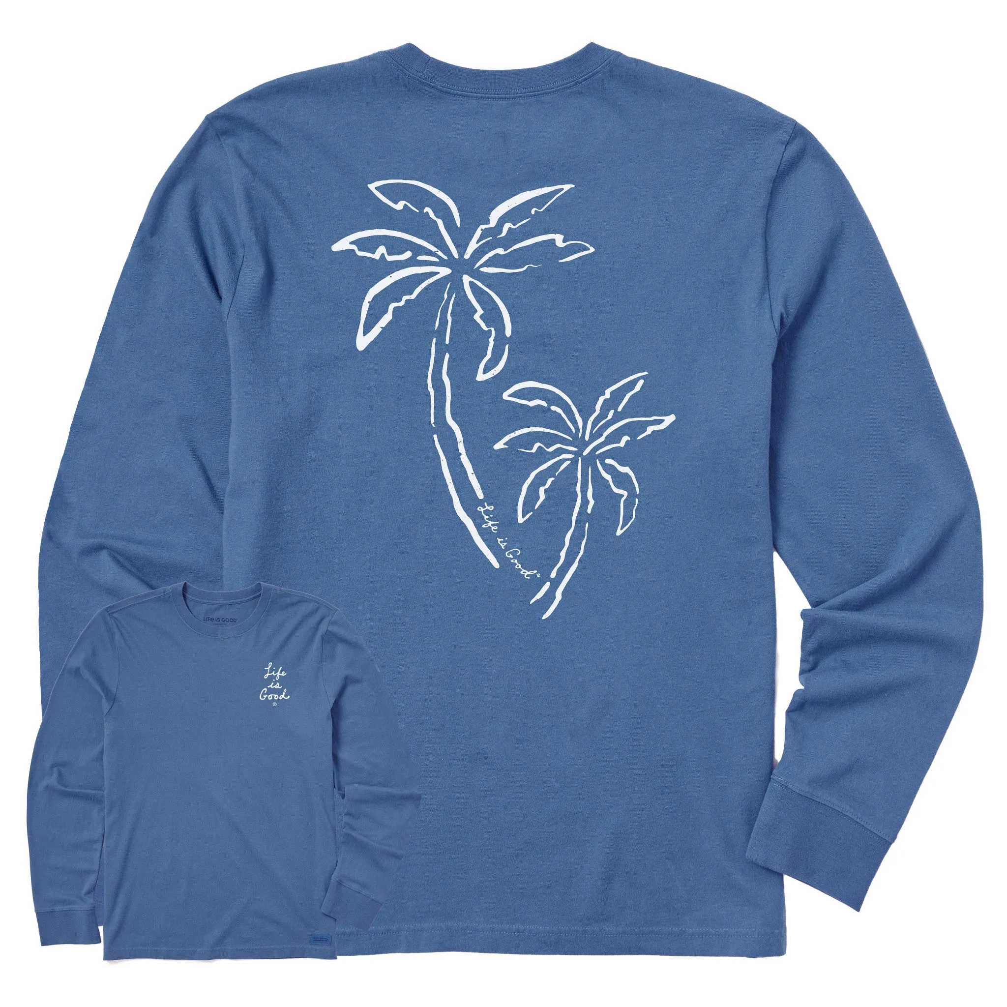 Men's Two Simple Palms Long Sleeve Crusher Tee Life is Good