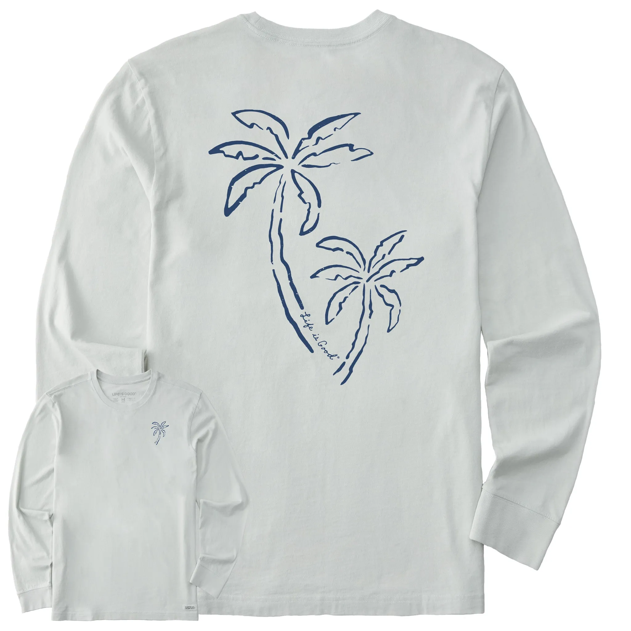 Men's Two Simple Palms Long Sleeve Crusher Tee Life is Good