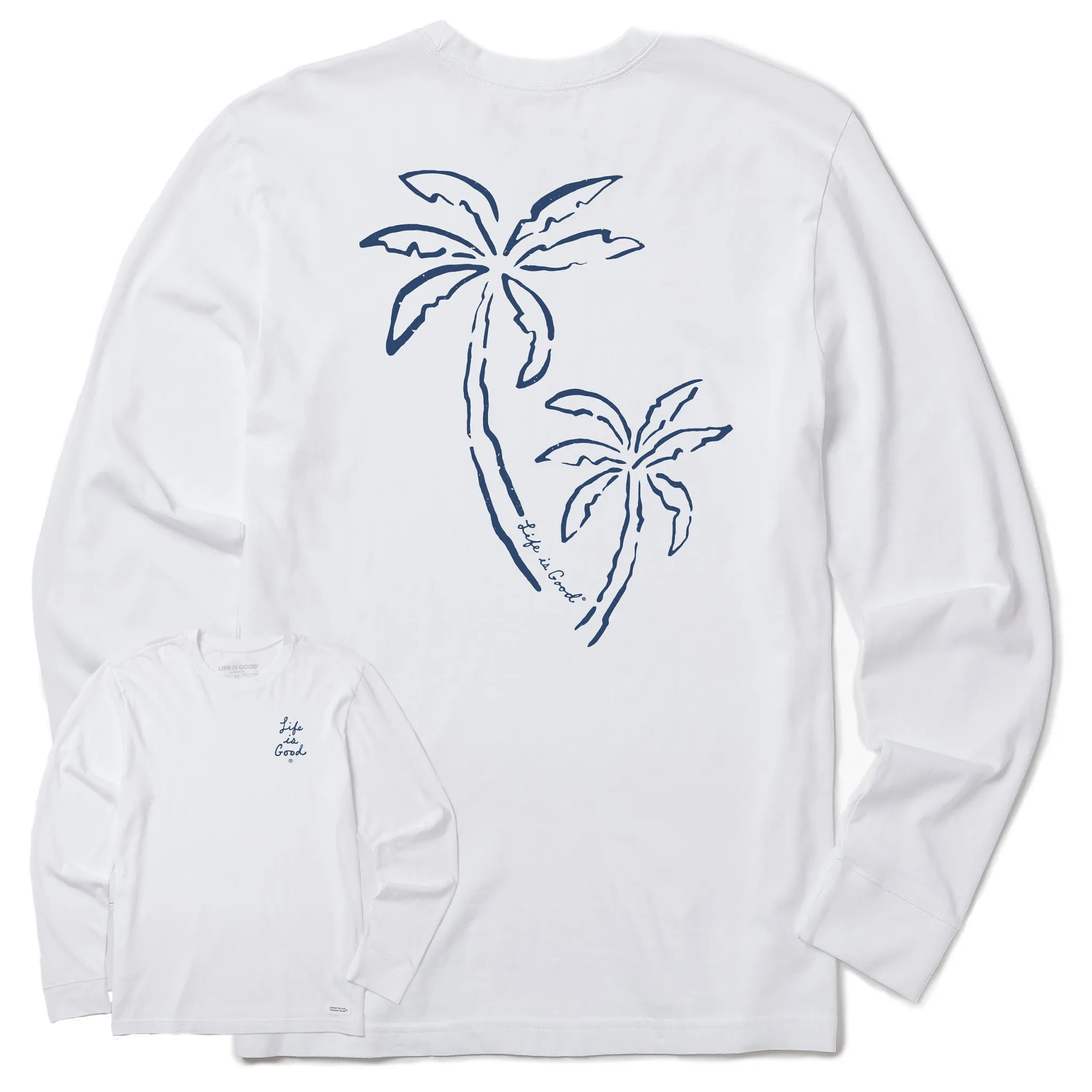 Men's Two Simple Palms Long Sleeve Crusher Tee Life is Good
