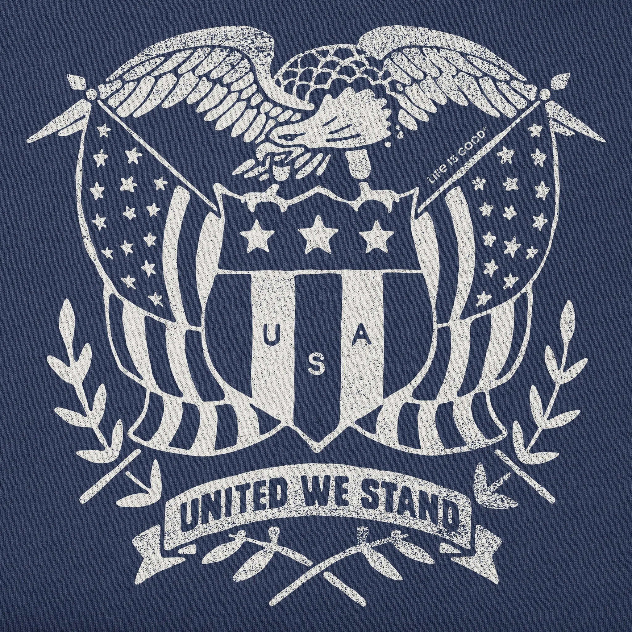 Men's United We Stand Eagle Shield Short Sleeve Tee Life is Good