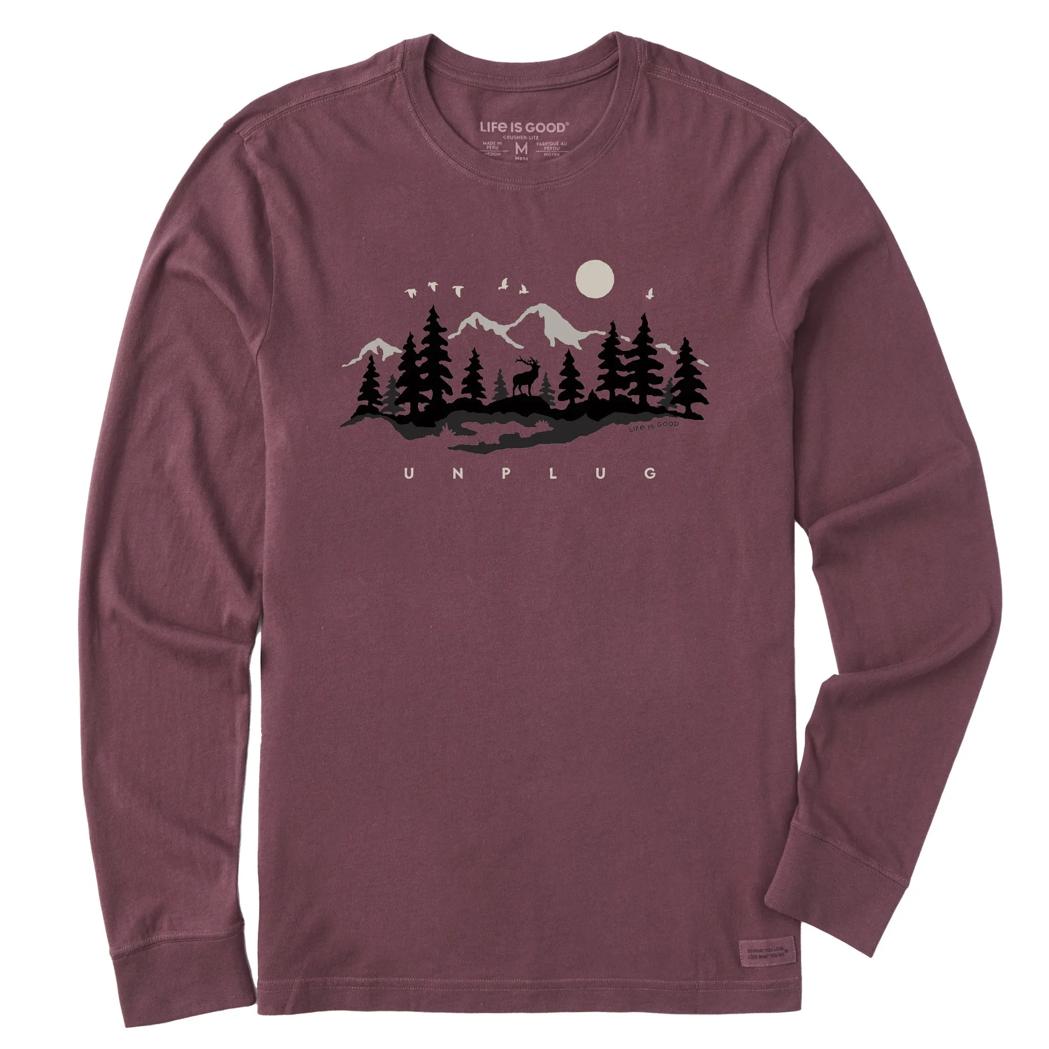 Men's Unplug in the Outdoors Long Sleeve Crusher Tee Life is Good