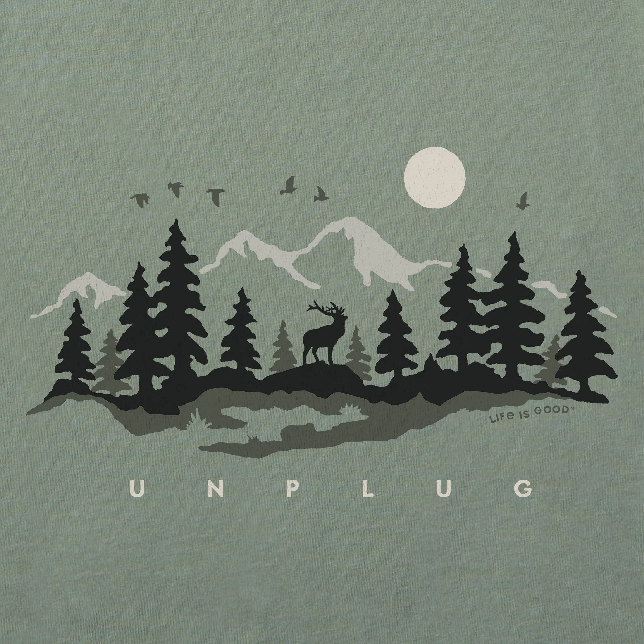 Men's Unplug in the Outdoors Long Sleeve Crusher Tee Life is Good