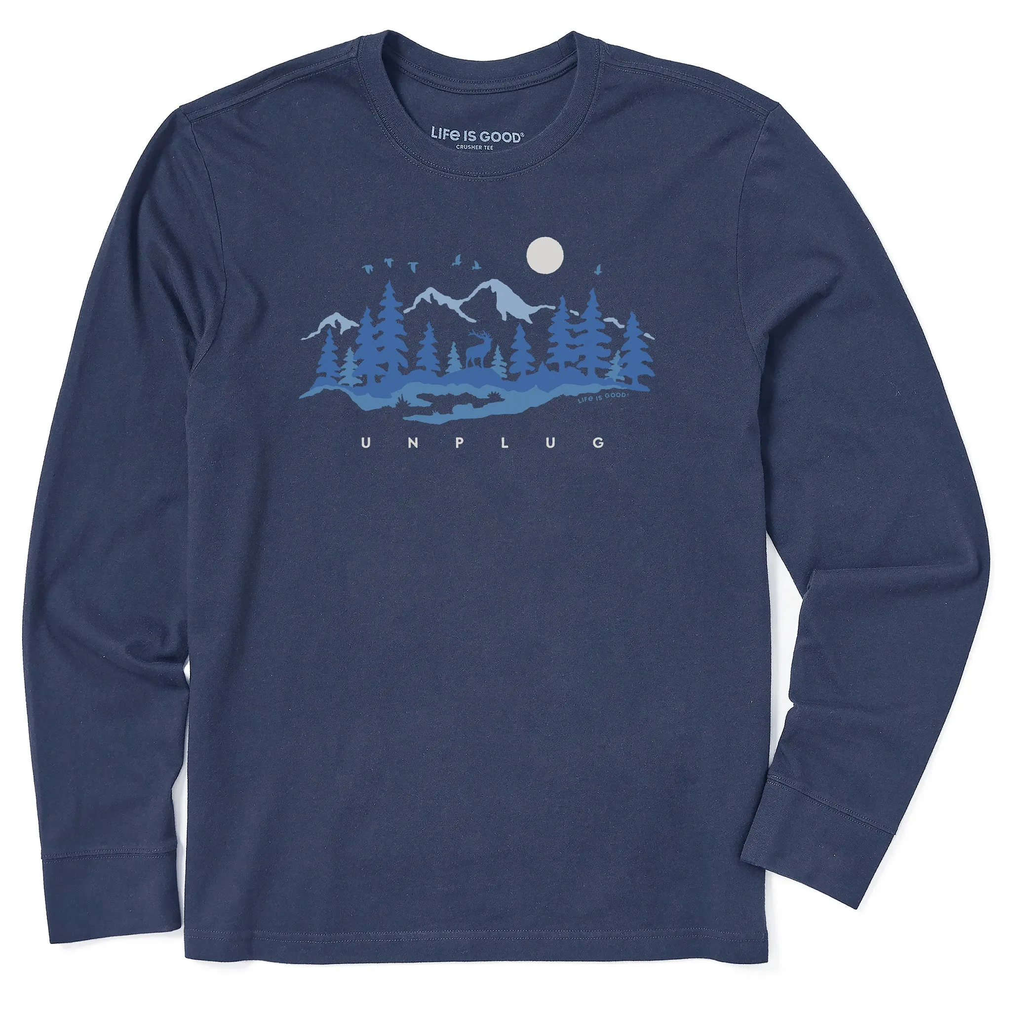 Men's Unplug in the Outdoors Long Sleeve Crusher Tee Life is Good