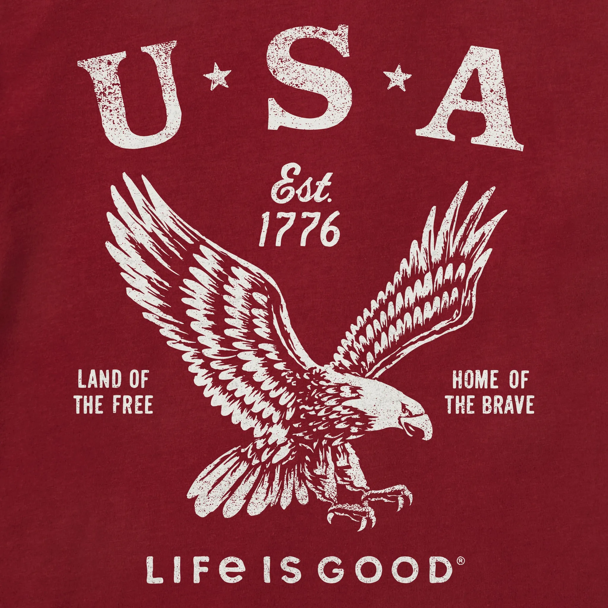 Men's USA 1776 Eagle Short Sleeve Tee Life is Good