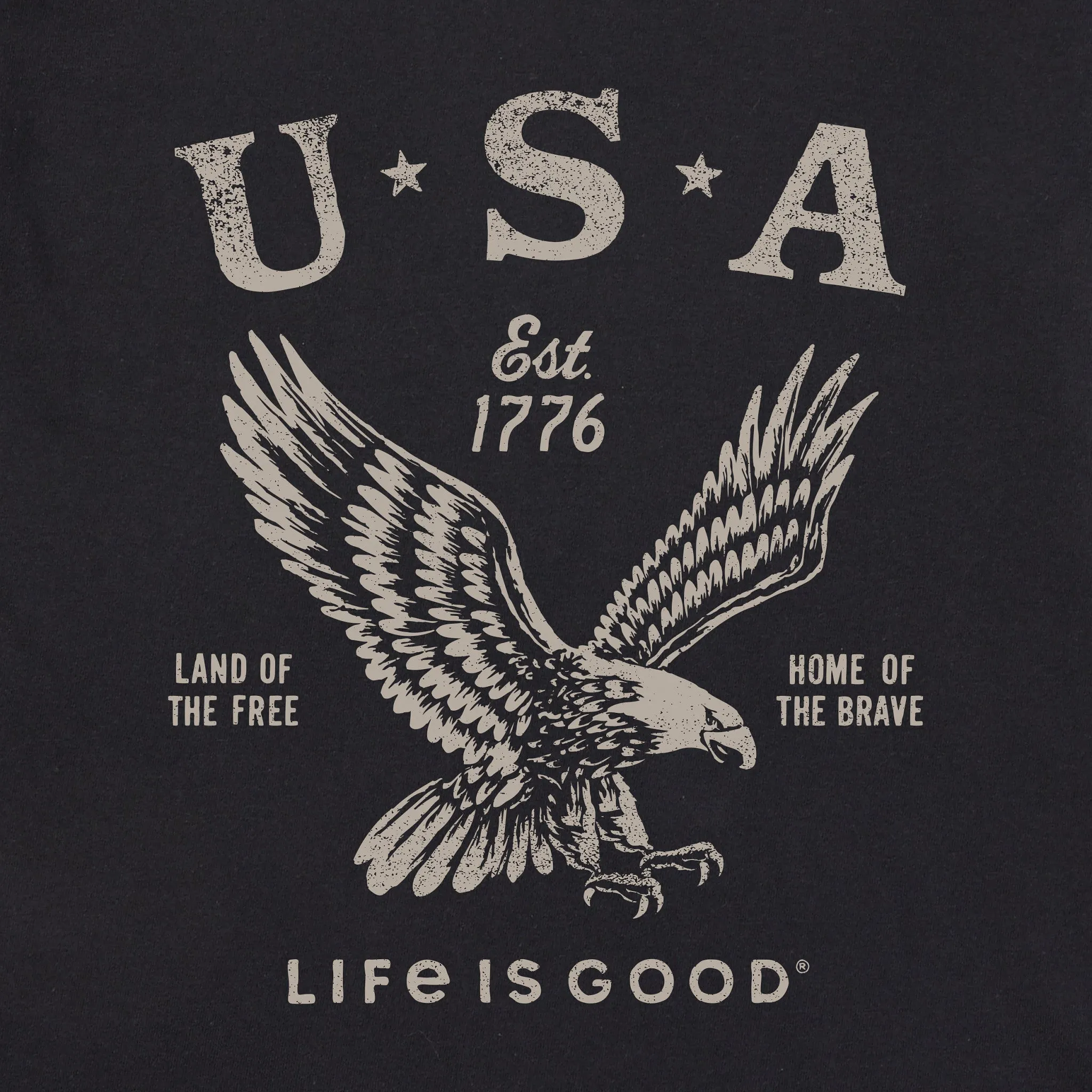 Men's USA 1776 Eagle Short Sleeve Tee Life is Good