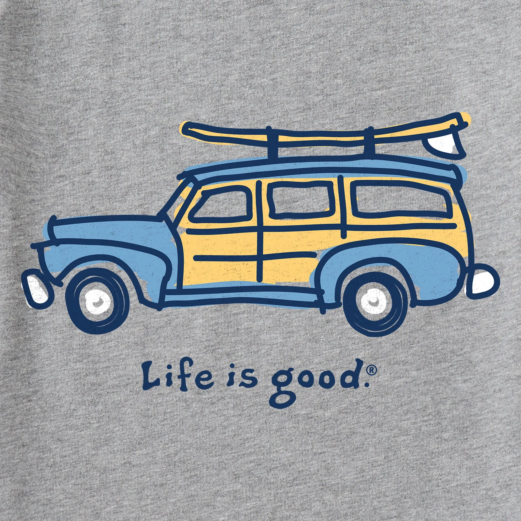 Men's Wagon with Surfboard Short Sleeve Crusher Tee Life is Good