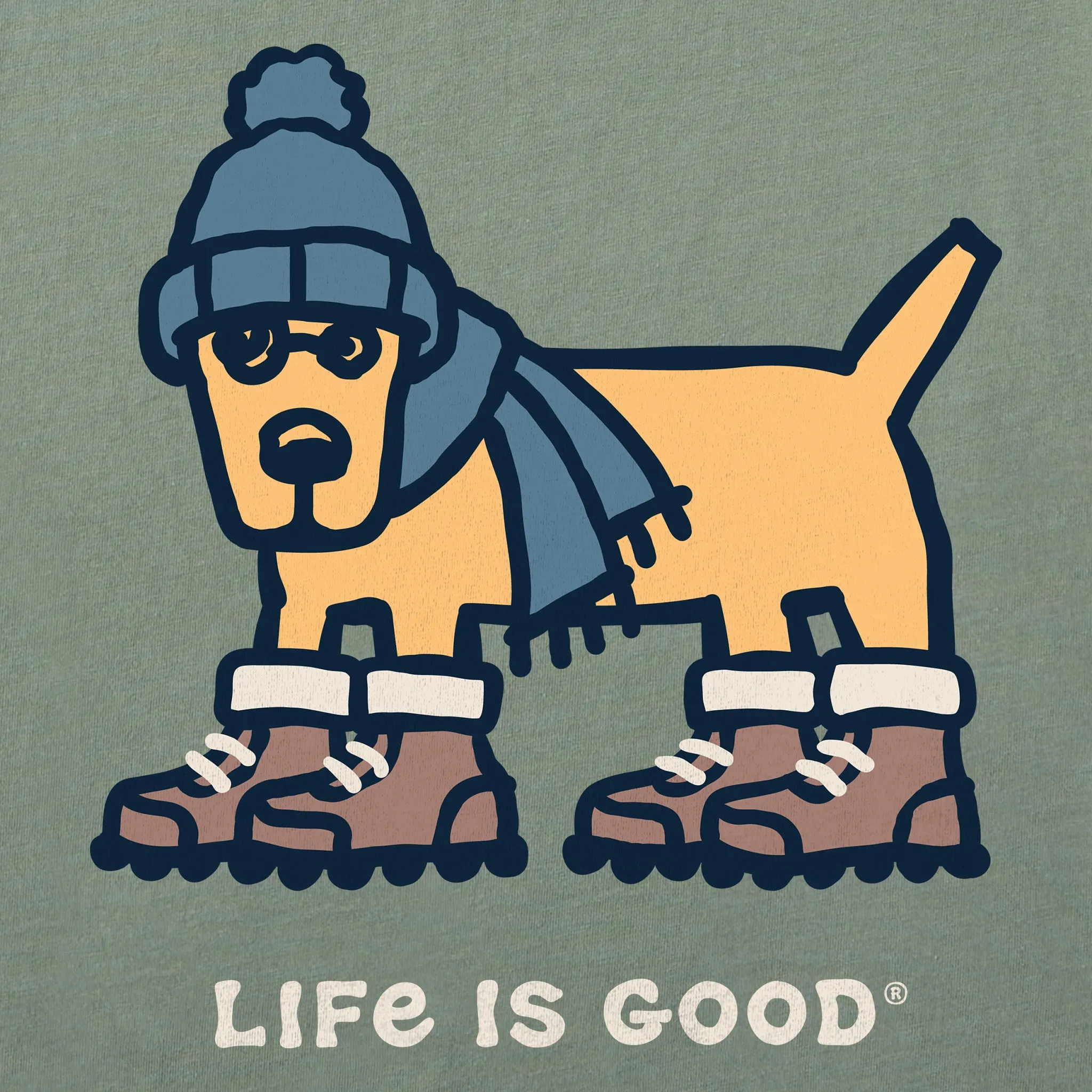 Men's Warmly Dressed Rocket Long Sleeve Crusher Tee Life is Good