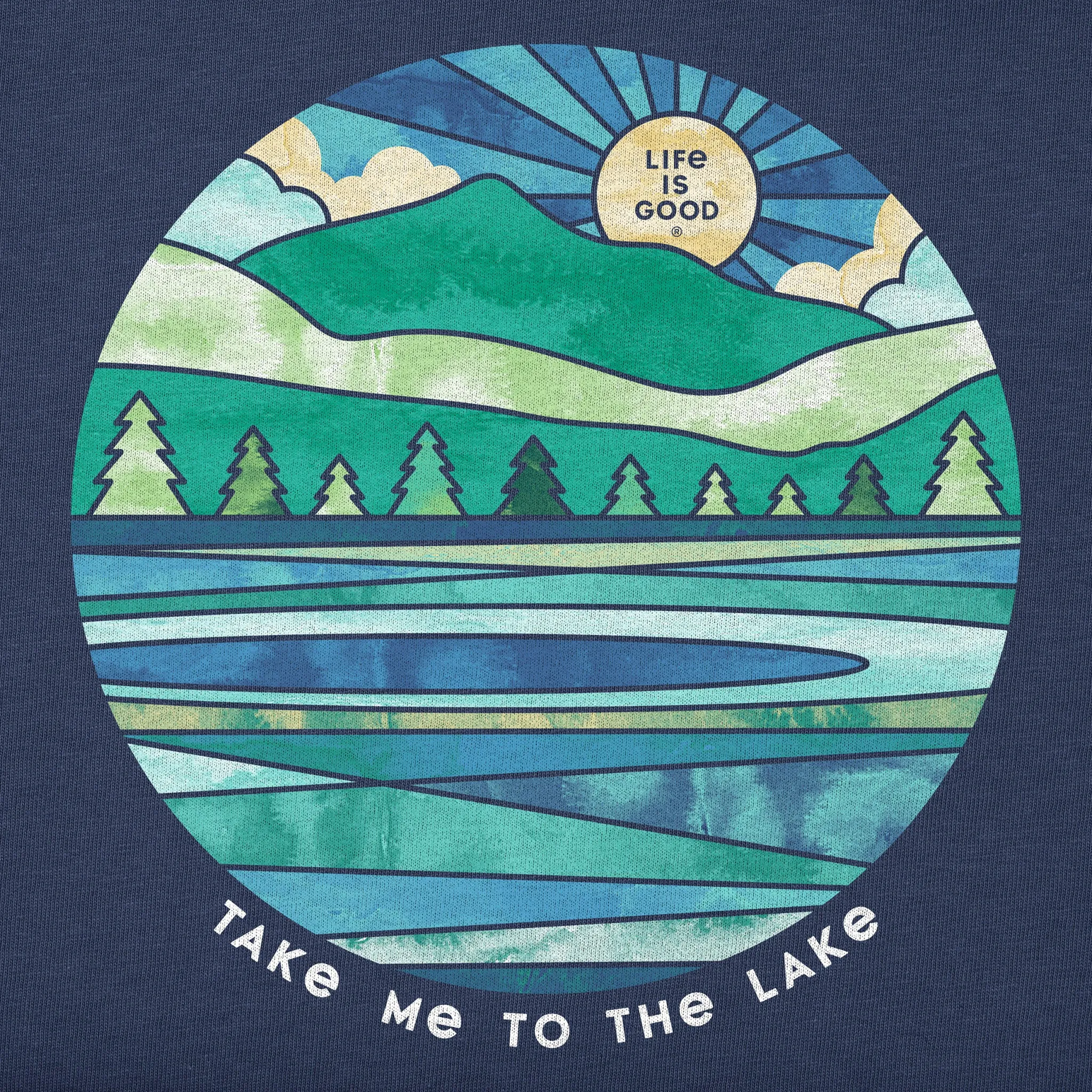 Men's Washy Take Me To The Lake Short Sleeve Crusher Tee Life is Good