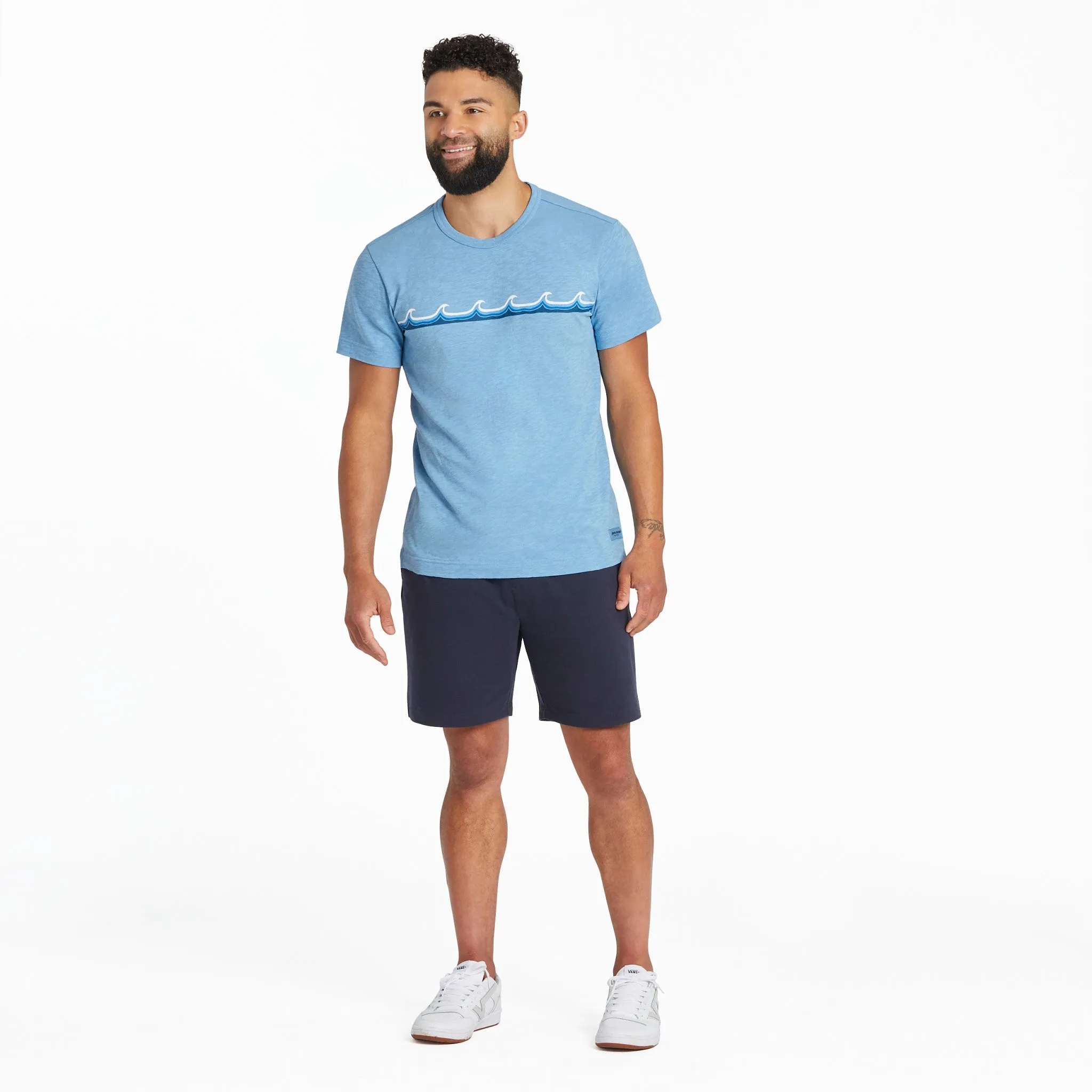 Men's Waves on Waves Textured Slub Tee Life is Good