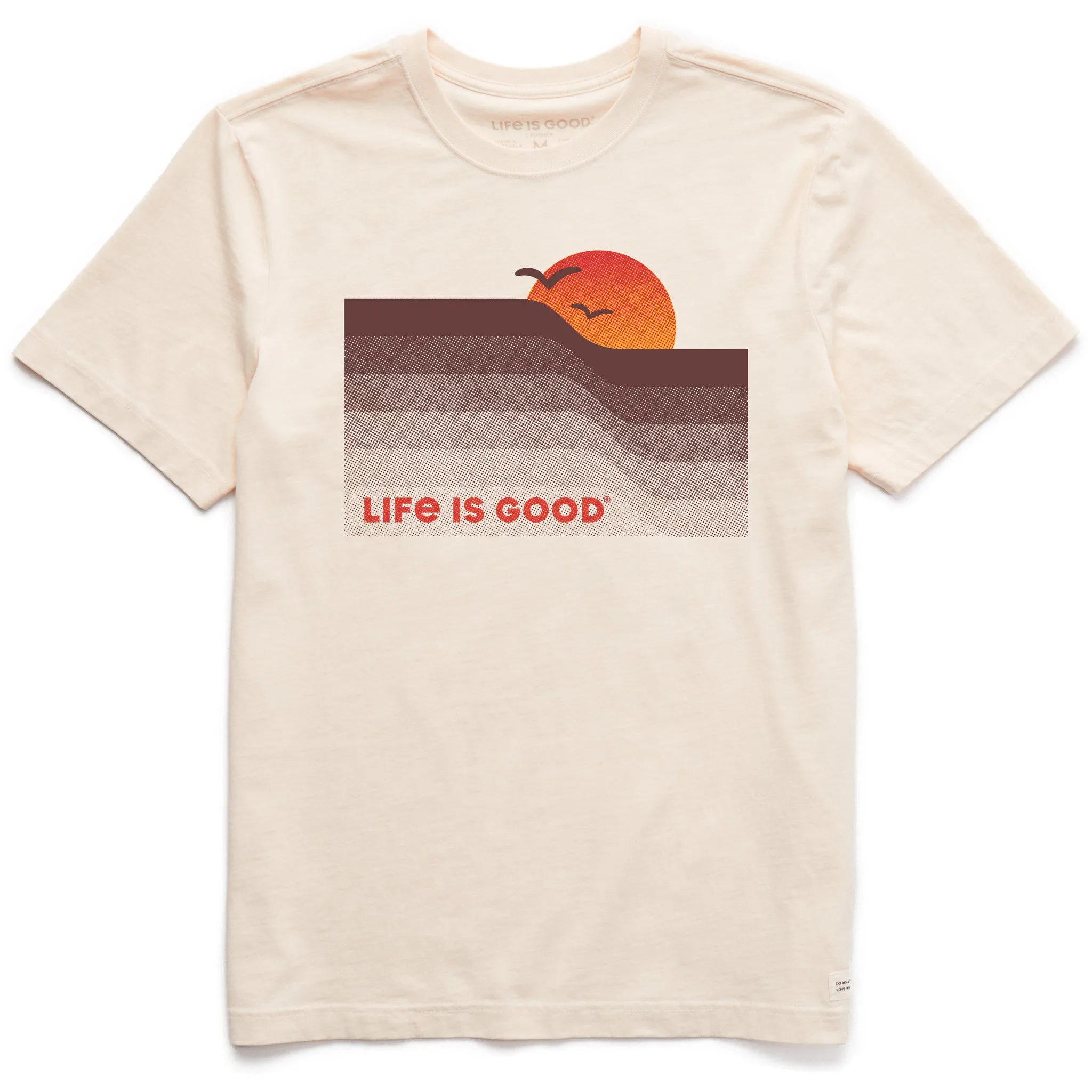 Men's Wavy Sunset Short Sleeve Crusher Tee Life is Good