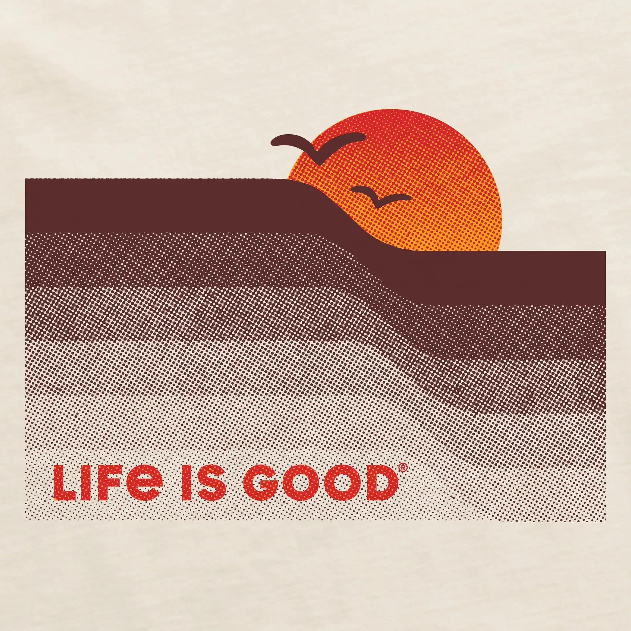 Men's Wavy Sunset Short Sleeve Crusher Tee Life is Good
