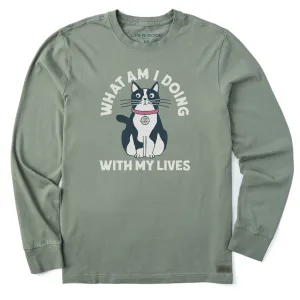 Men's What Am I Doing With My Lives Long Sleeve Crusher Tee Life is Good