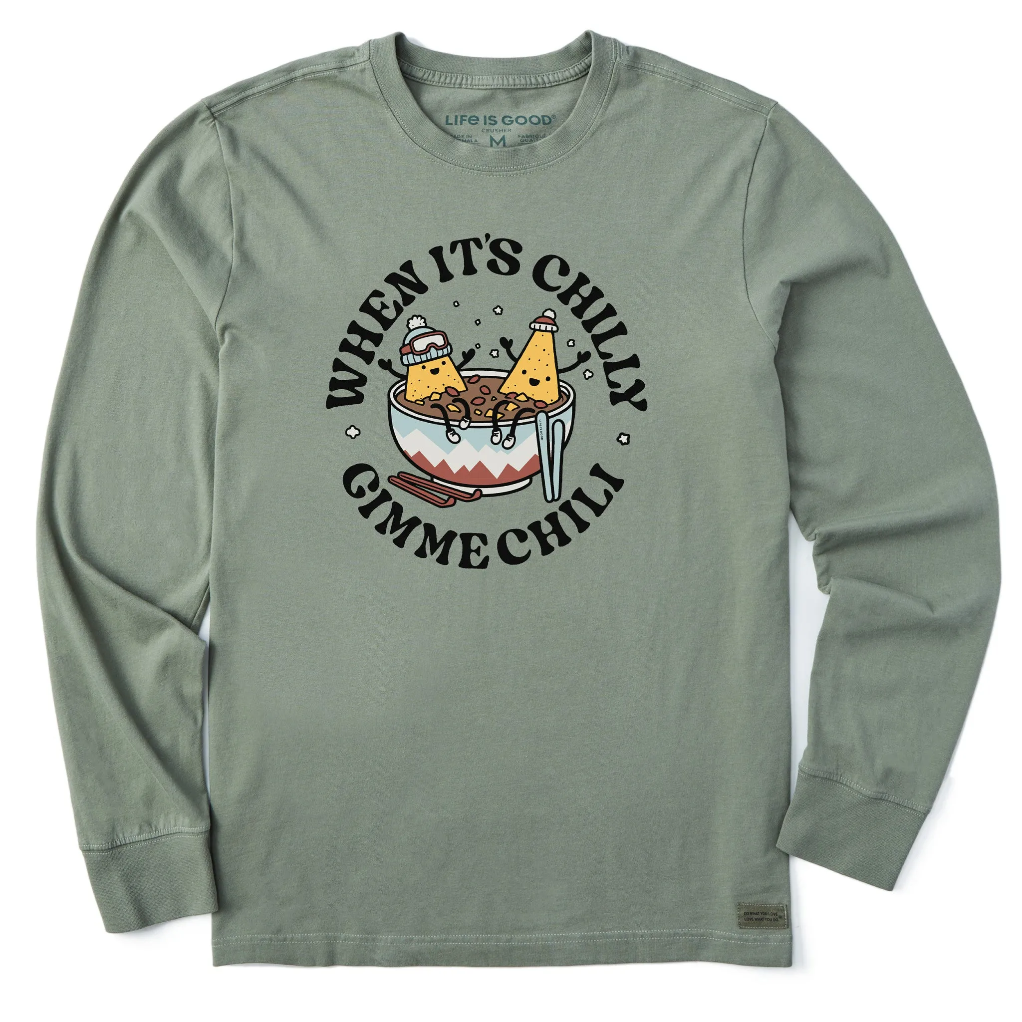 Men's When it's Chilly, Gimme Chili Long Sleeve Crusher Tee Life is Good