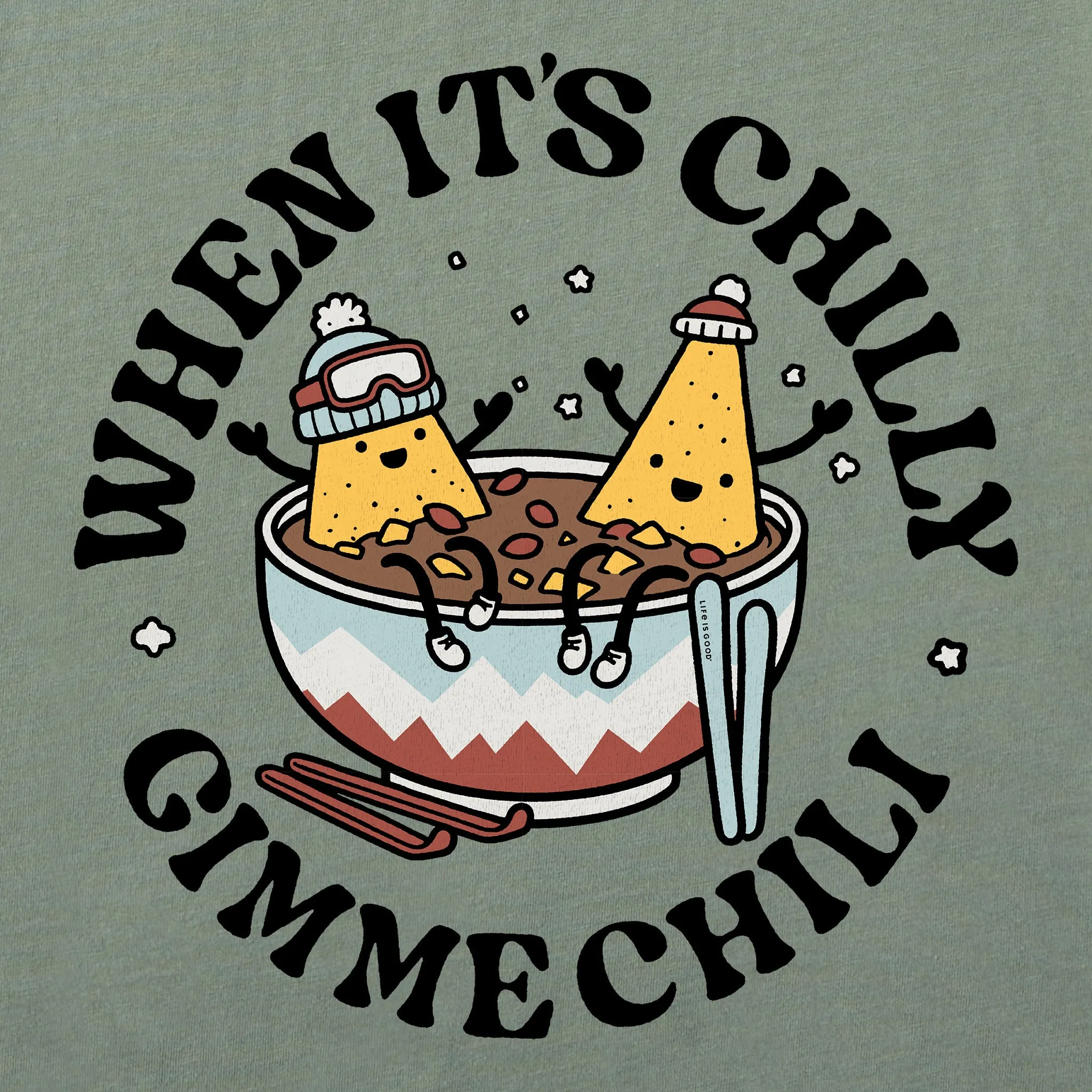 Men's When it's Chilly, Gimme Chili Long Sleeve Crusher Tee Life is Good