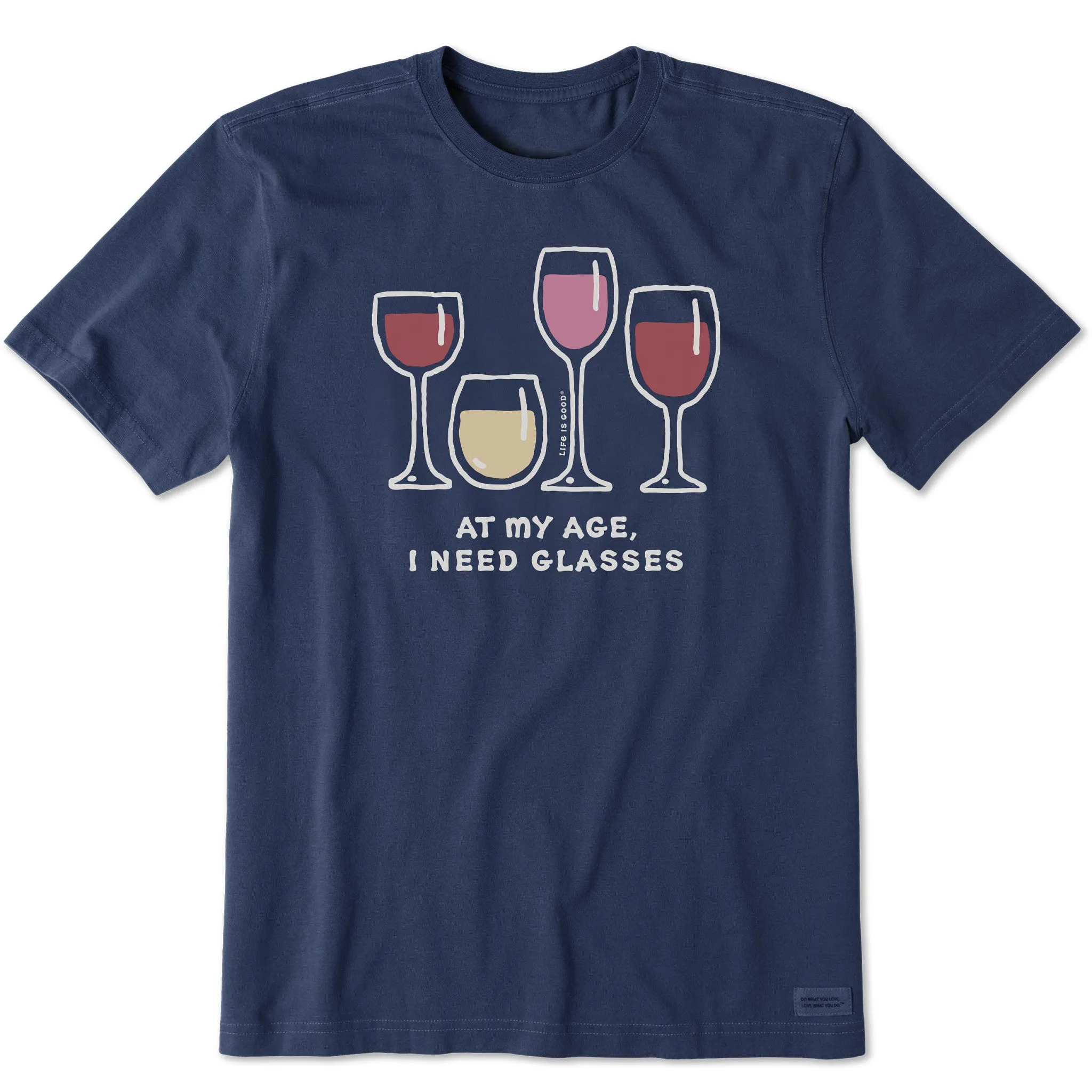 Men's Wine Glasses Short Sleeve Tee Life is Good