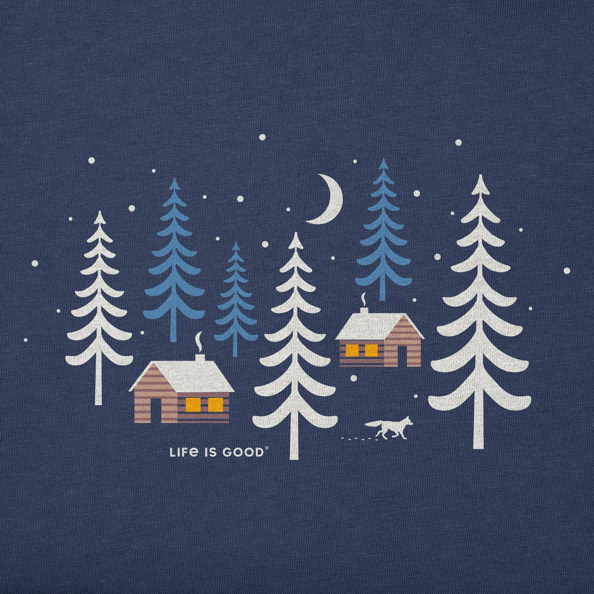 Men's Winter Cabins Fox Long Sleeve Crusher Tee Life is Good
