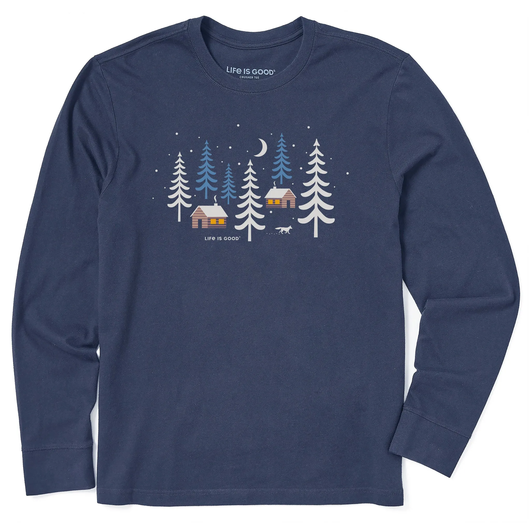 Men's Winter Cabins Fox Long Sleeve Crusher Tee Life is Good