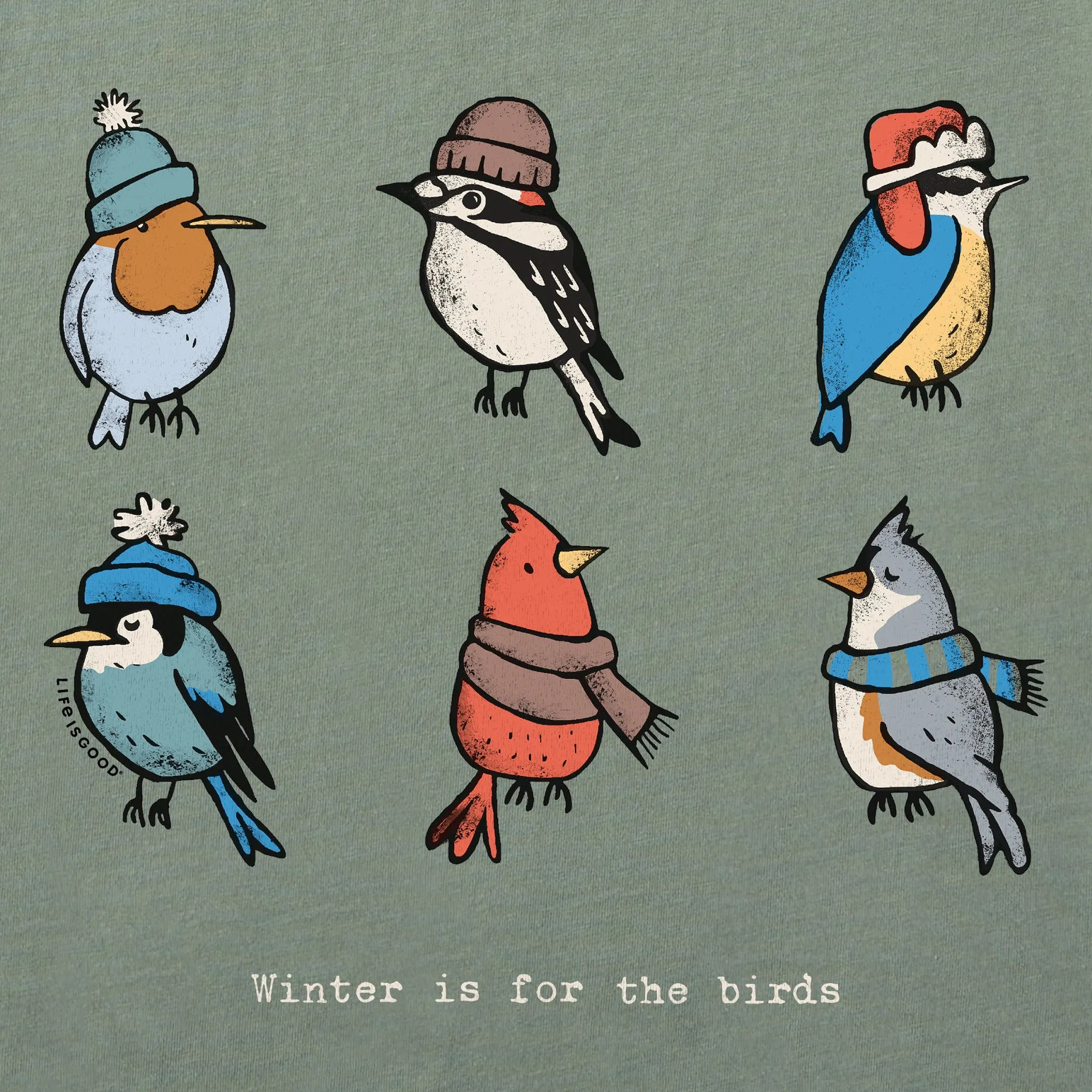 Men's Winter is for the Birds Grid Short Sleeve Crusher Tee Life is Good