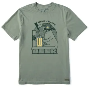 Men's Wish You Were Beer Cat Short Sleeve Tee Life is Good