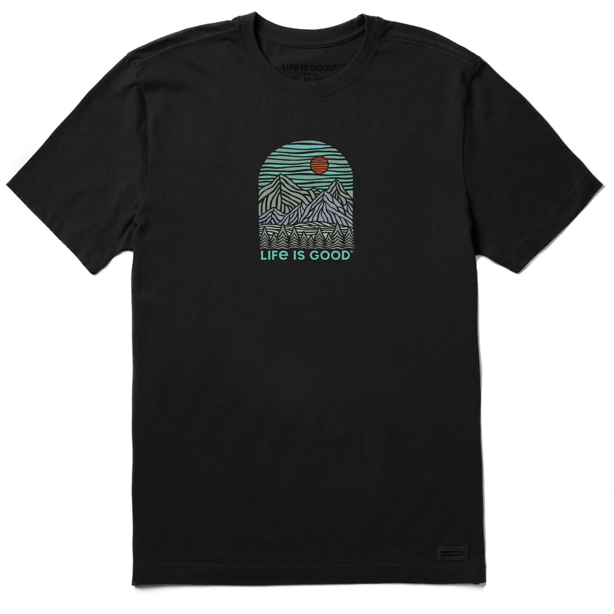 Men's Woodblock Mountain Mini Short Sleeve Crusher Tee Life is Good