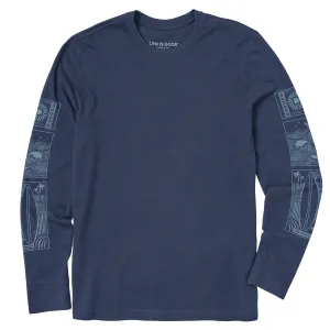 Men's Woodcut Beach Sleeve Long Sleeve Crusher Tee Life is Good