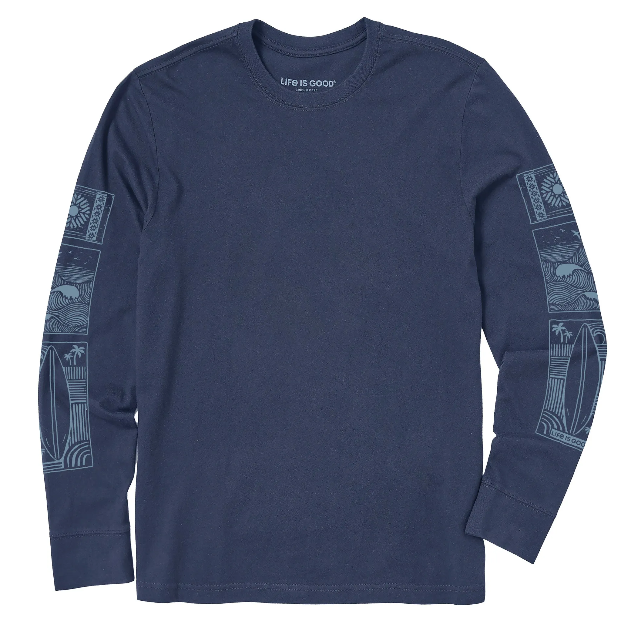 Men's Woodcut Beach Sleeve Long Sleeve Crusher Tee Life is Good