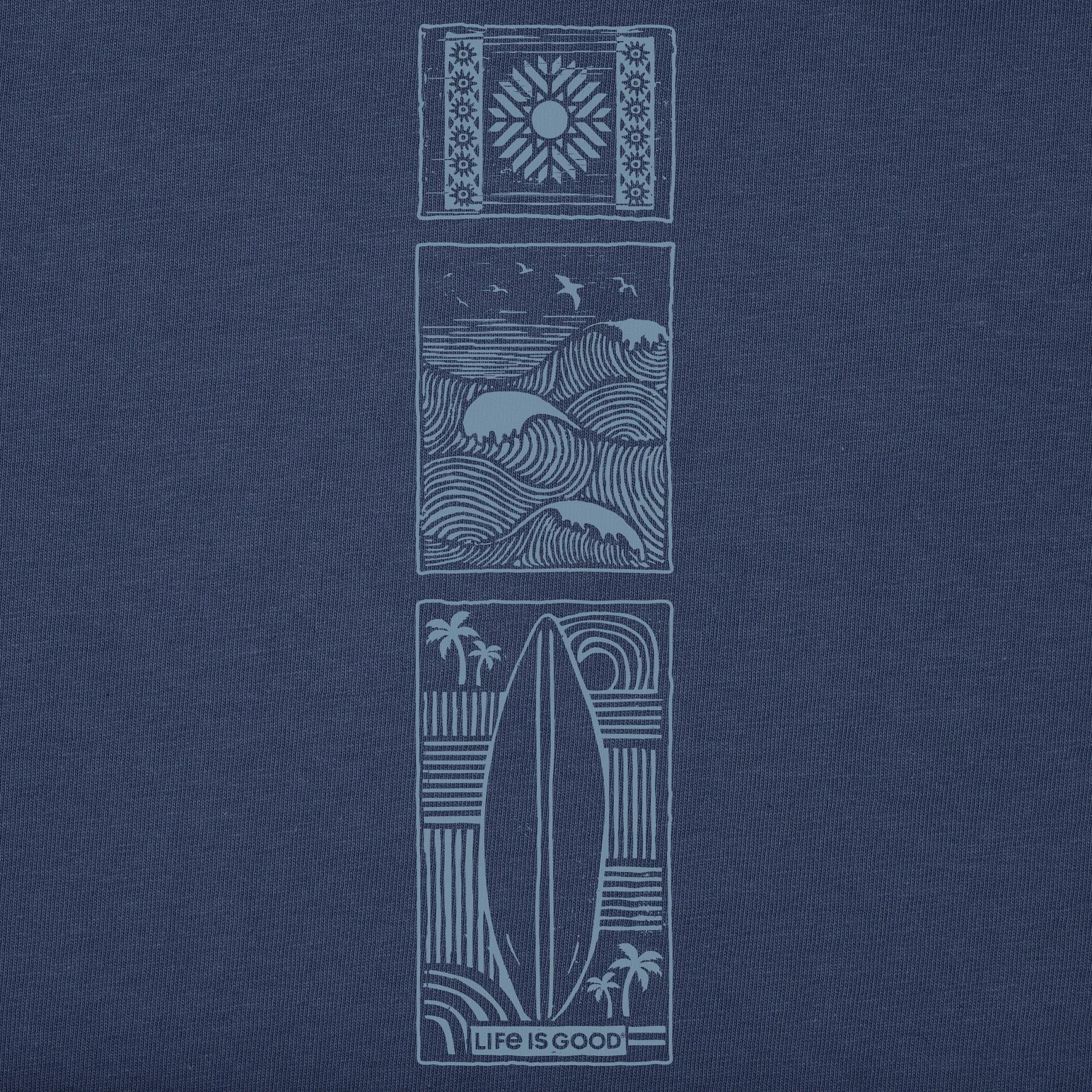 Men's Woodcut Beach Sleeve Long Sleeve Crusher Tee Life is Good