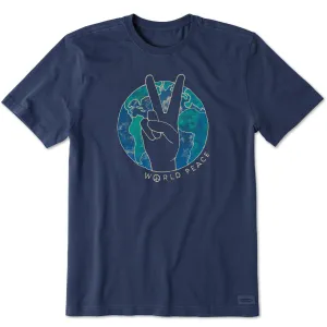 Men's World Peace Sign Short Sleeve Crusher Tee Life is Good