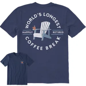 Men's Worlds Longest Coffee Break Short Sleeve Tee Life is Good