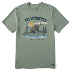 Men's Yellowstone Grizzly Scene Short Sleeve Crusher Tee Life is Good