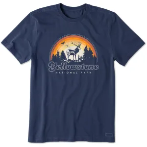 Men's Yellowstone National Park Buck Short Sleeve Crusher Tee Life is Good